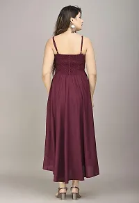 Make My Cloth Women's Maxi Gown (Maroon,XL)-thumb2