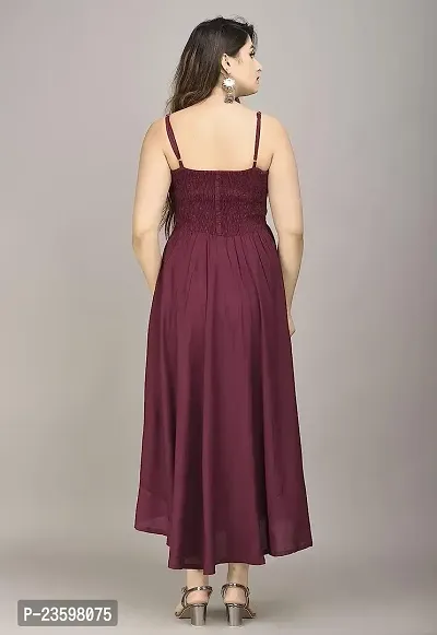 Make My Cloth Women's Maxi Gown (Maroon,XL)-thumb3