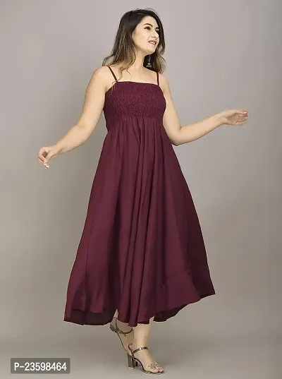 Make My Cloth Women's Maxi Gown (Maroon,L)-thumb2