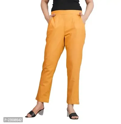 Women's Pleat-Front Pants from Make My Cloth (Mustard)