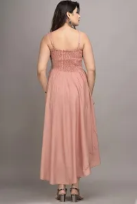 Make My Cloth Women's Maxi Gown (Peach,XL)-thumb2