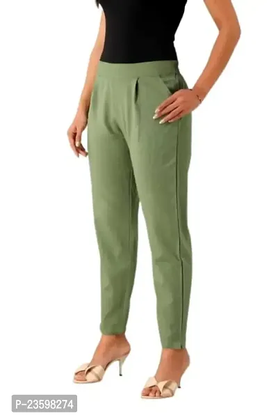 Women's Pleat-Front Pants from Make My Cloth (Sage Green)