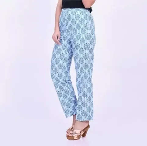 Women's Pleat-Front Pants from Make My Cloth (Blue Booti)