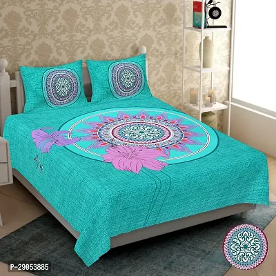 Beautiful Multicoloured Cotton Floral 1 Bedsheet + 2 Pillowcovers