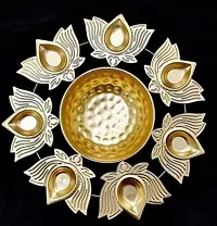 Diya Shape Flower Decorative Bowl-thumb1