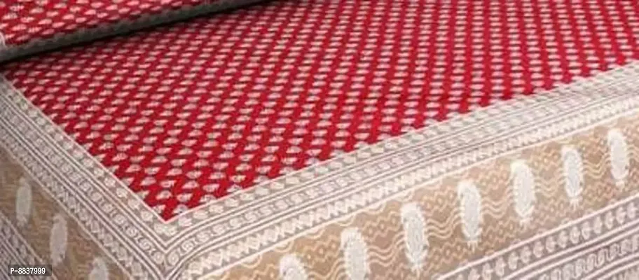 Cotton Red Jaipuri Printed Bedsheet With 2 Pillow Covers-thumb2
