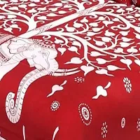 Cotton Red Rajasthani Printed Bedsheet With 2 Pillow Covers-thumb1