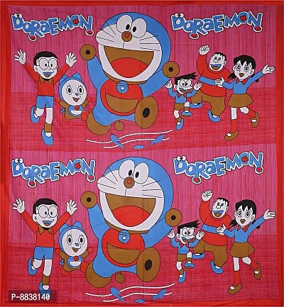 Cotton Red Cartoon Characters Bedsheet With 2 Pillow Covers-thumb2