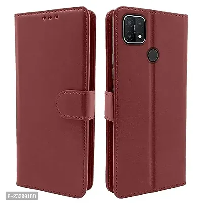 Oppo A15, A15s brown Flip Cover-thumb0