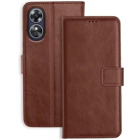 Oppo A17 Brown Flip Cover