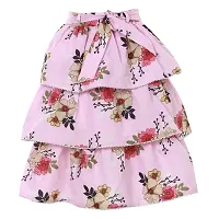 Miranga Girls Knee Length Skirt Crepe Fabric Pack of 2-thumb1