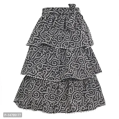 Miranga Girls Knee Length Skirt Crepe Fabric Pack of 2-thumb5