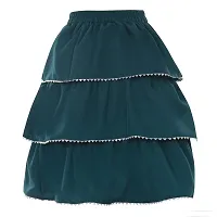 Miranga Girls Knee Length Skirt Crepe Fabric Pack of 2-thumb2