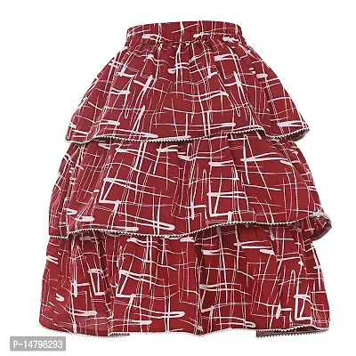Miranga Girls Knee Length Skirt Crepe Fabric Pack of 2-thumb3