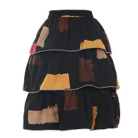 Miranga Girls Knee Length Skirt Crepe Fabric Pack of 2-thumb1