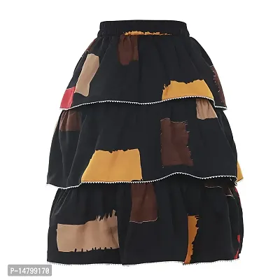 Miranga Girls Knee Length Skirt Crepe Fabric Pack of 2-thumb2