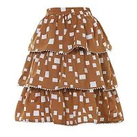 Miranga Girls Knee Length Skirt Crepe Fabric Pack of 2-thumb2