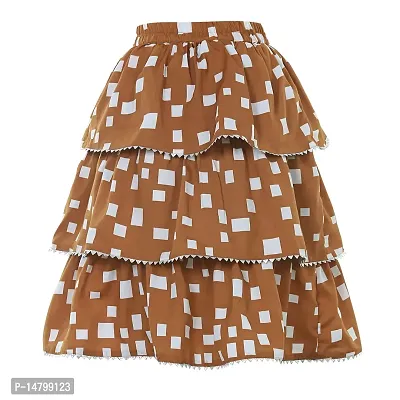 Miranga Girls Knee Length Skirt Crepe Fabric Pack of 2-thumb3