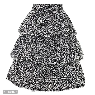 Miranga Girls Knee Length Skirt Crepe Fabric Pack of 2-thumb2