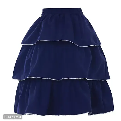 Miranga Girls Knee Length Skirt Crepe Fabric Pack of 2-thumb3