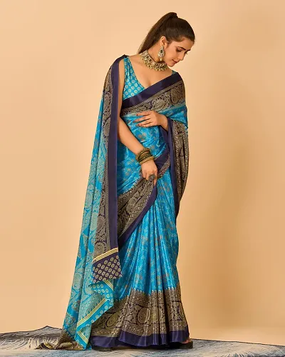 Trending Crepe Saree with Blouse piece 