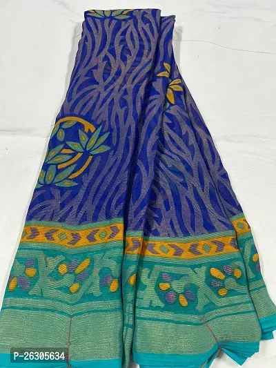 Stylish Chiffon Woven Design Festivewear Saree with Blouse piece For Women-thumb0