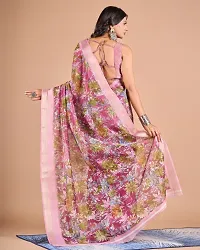 Fancy Linen Saree With Blouse Piece For Women-thumb1