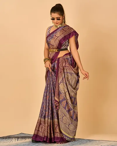 Best Selling Crepe Saree with Blouse piece 