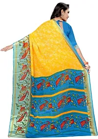 Elegant Multicoloured Chiffon Saree with Blouse piece For Women-thumb1