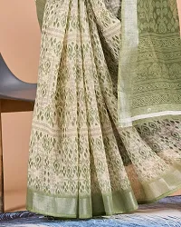 Fancy Linen Saree With Blouse Piece For Women-thumb3