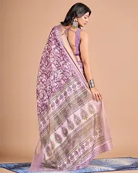 Fancy Linen Saree With Blouse Piece For Women-thumb1