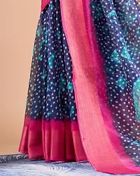 Fancy Linen Saree With Blouse Piece For Women-thumb3