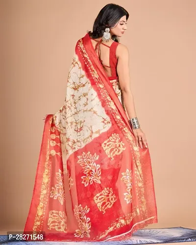 Fancy Linen Saree With Blouse Piece For Women-thumb2