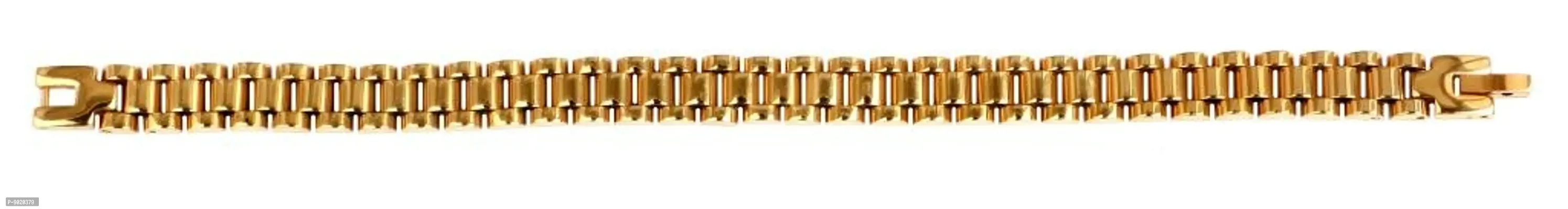 Zivom 316L Stainless Steel 22K Gold Plated Reverse Men Bracelet-thumb2