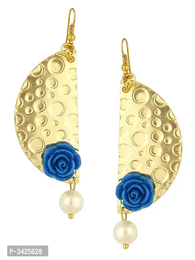 ZIVOM#174; Geometric Flower Blue 18K Gold Plated Dangling Earring For Women