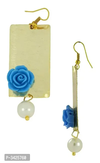 ZIVOM#174; Daily Dangling Blue Gold Plated Rose Pearl Earring For Women-thumb2