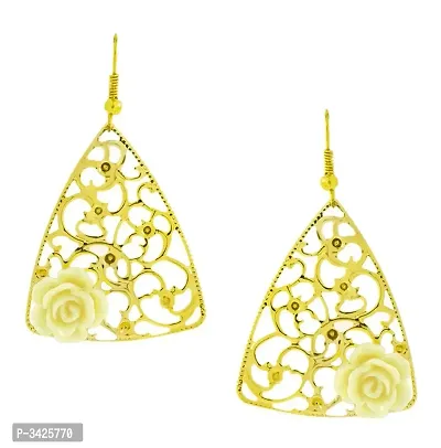ZIVOM#174; Filigree Flower White 18K Gold Plated Dangling Earring For Women-thumb0