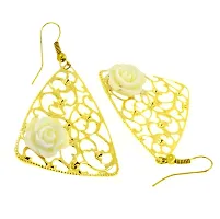 ZIVOM#174; Filigree Flower White 18K Gold Plated Dangling Earring For Women-thumb1