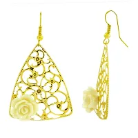 ZIVOM#174; Filigree Flower White 18K Gold Plated Dangling Earring For Women-thumb2