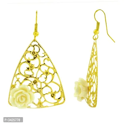 ZIVOM#174; Filigree Flower White 18K Gold Plated Dangling Earring For Women-thumb3