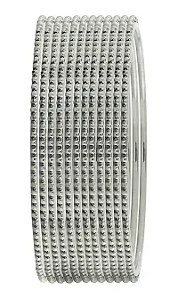 ZIVOM#174; Stylish Slim Traditional Silver Plated Bangle Kada Set Of 12 For Girls Women-thumb1