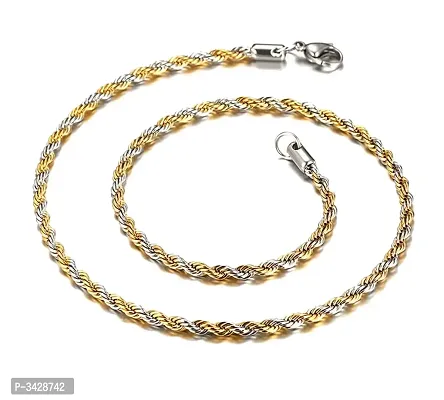 Stainless Steel Two Tone Classic Rope Chain 20.1-thumb0