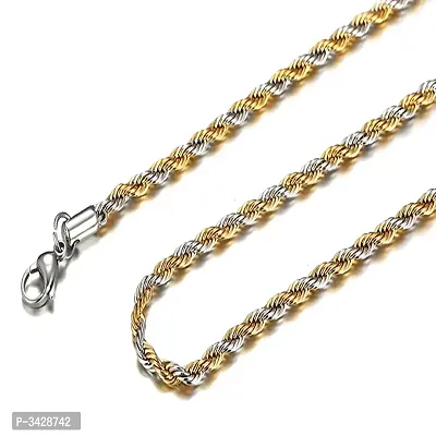 Stainless Steel Two Tone Classic Rope Chain 20.1-thumb2