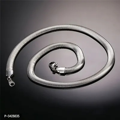 ZIVOM#174; Silk Snake Herringbon White Rhodium Stainless Steel Chain 22-thumb2