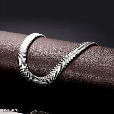 ZIVOM#174; Silk Snake Herringbon White Rhodium Stainless Steel Chain 22-thumb3