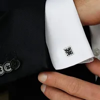 Watch Black Rhodium Office Formal Wedding Shirt Blazer Cufflink Pair Men Branded Gift Box-thumb1