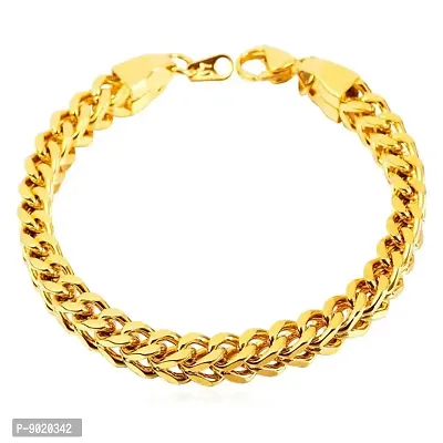 Zivom#174; 316L Stainless Steel 18K Gold Plated Wheat Design Bracelet For Men