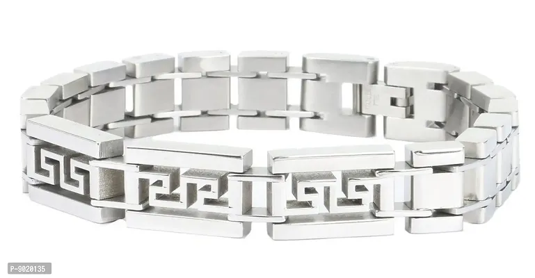 Zivom Solid Stainless Steel Geometric Dual Side Bracelet Men