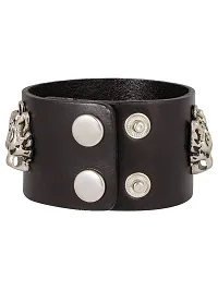 Zivom#174; Tiger Funky Genuine Handcrafted Black Leather Bracelet for Men-thumb2