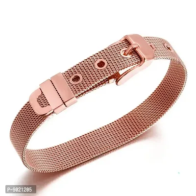 Zivom#174; Mesh Belt Buckle Rose Gold 316L Surgical Stainless Steel Adjustable Bracelet Men Women